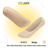 Non-Slip Heel Nylon Top Cotton Sole Loafer Socks